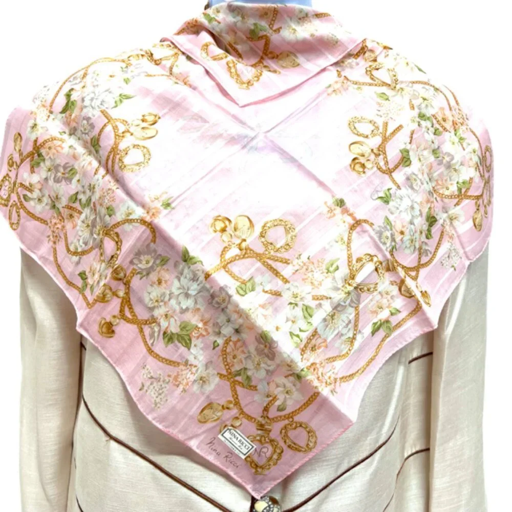 BUNDLE 4:   YSL-LANVIN-NINA RICCI-JP  MiniScarf/Handker Cotton/Silk 25
